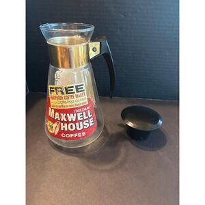 Vintage 1960s/70s Maxwell House Corning Glass Coffee Maker 10oz Advertising